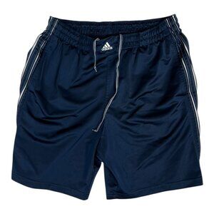 Vintage Adidas Athletic Running Shorts Men’s Size M Blue 3 Stripes Center Logo